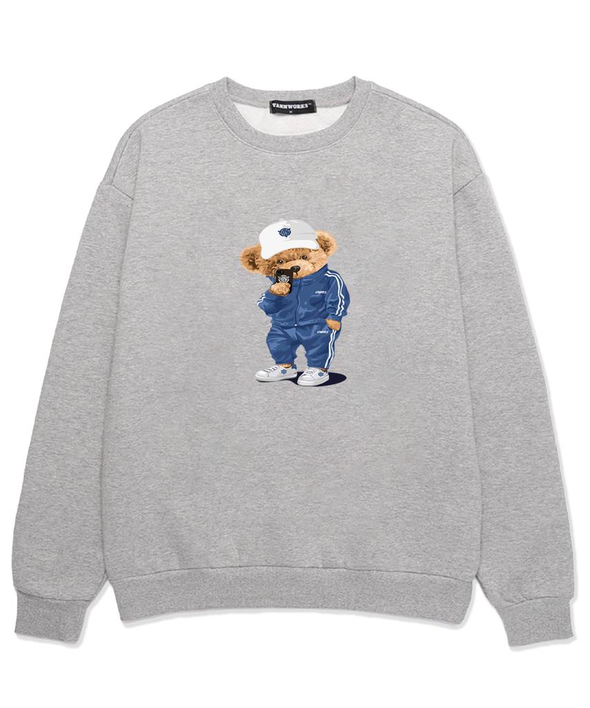 VANNWORKS Comport Bear Oversized Sweatshirt (Vndts105) Melange Grey
