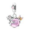 Colorful Copper Glow In The Dark Snowflake Snowglobe Dangle Charm Fits Necklace For Women Bracelet Glass Beads Gift
