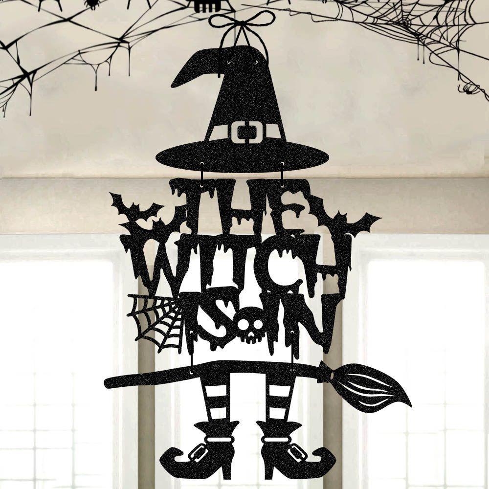 Halloween Hexen Türdeko aus Papiermaterial für Spukhaus- und Partydekorationen