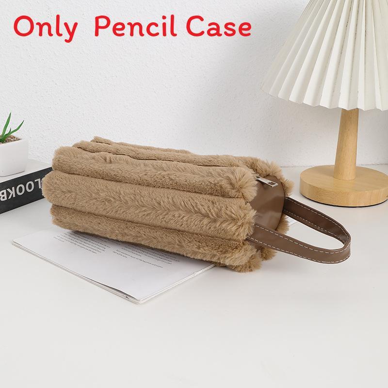 Minimalist Korean Style Stationery Box With Soft Plush Material For Women