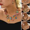 Set Bohemian Style Multi Layers Asymmetric Electroplated Stone Faux Crystal