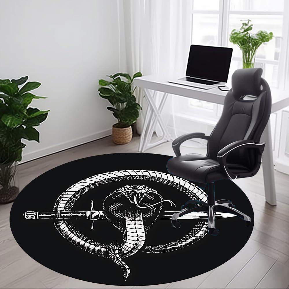 1pc Snake Dagger Office Round Area Rug, Under Office Chairs Bedroom Living Room Home Decor, Room Deco, Available in Various Sizes