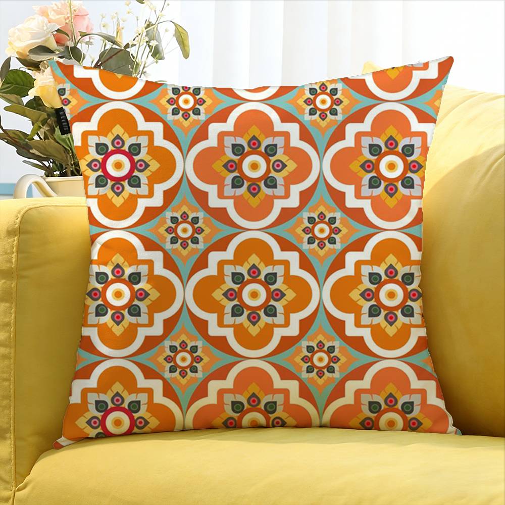 For Turkish Tile Watercolor Painting World Various Sizes Square Pillow Case For Car Home Bedchamber Decor