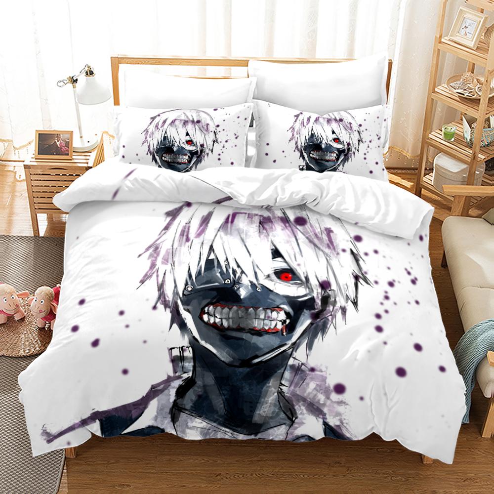 3D Print Anime Tokyo Ghoul Bedding Set Single Twin Full Queen King Size Hip Hop Anime Bed Set Teenager Bedroom Duvet Cover Sets
