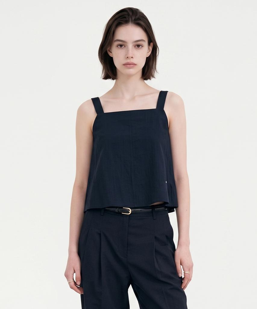 Lugkaeseuteu Mirelle Tuck Detail Sleeveless Top_Navy