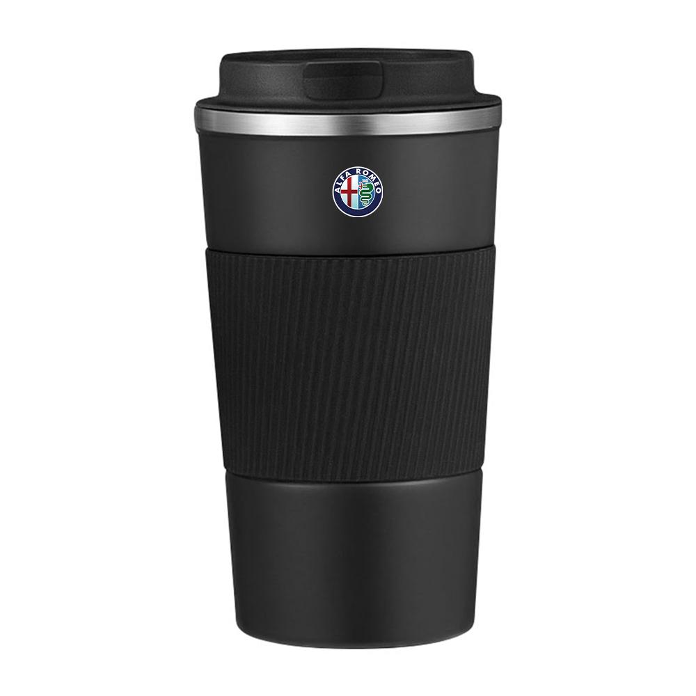 For Alfa Romeo 1pc Vacuum Flask Travel Thermal Cup Stainless Steel Coffee Thermos Mug Car Logo For Alfa Romeo Sportiva 159 Giuli TJ0