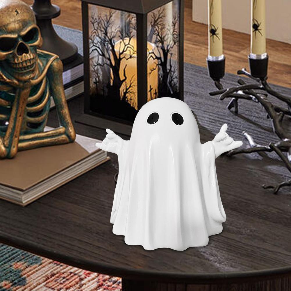 Cute Sadness Ghost Statue Figurine Mini Ghosts Small Scary Ghost Figurines Spooky Halloween Home Resin Decoration For Shelf Desk