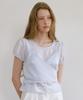 LAMINEZ See-Through Bustier Blouse - Sky Blue