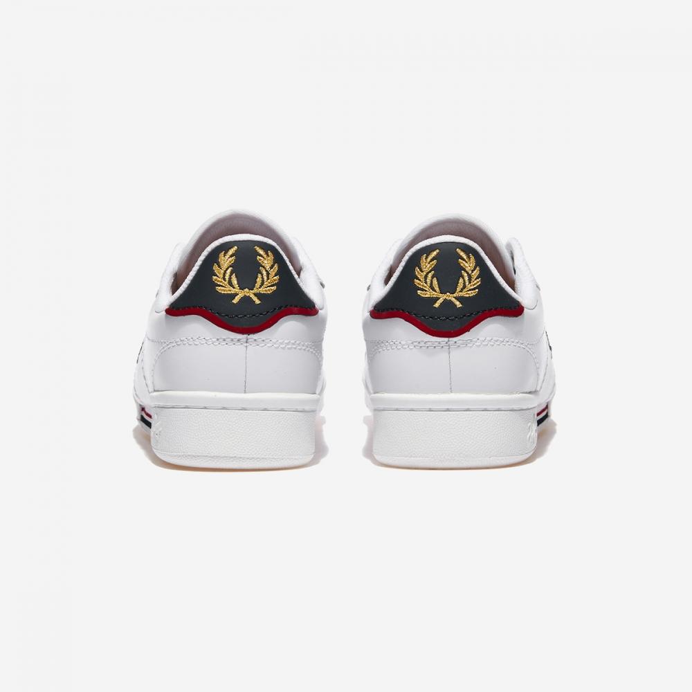Fred Perry B722 Cuir B6311 Blanc Marine 567