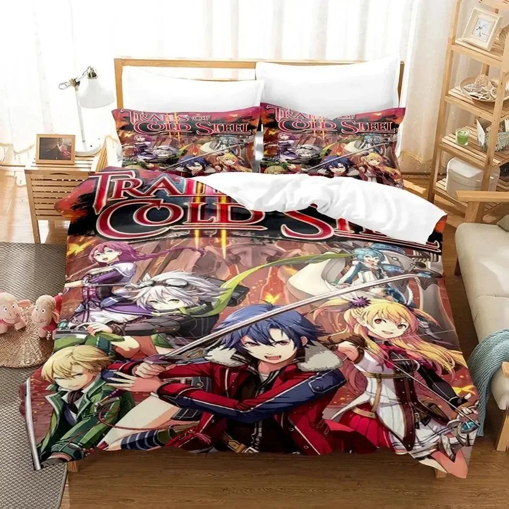 Anime Legend of Heroes Bedding Set Duvet Cover Bed Set Quilt Cover Pillowcase Comforter King Queen Size Boys Adult Bedding Set