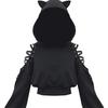 2025 Europa Neuer Niedlicher Katze Crop Hoodie mit Schulterausschnitten Verfügbar