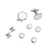 8Pcs/set Luxury Fashion Round Plated Cufflinks Arm Buttons for Men Business Shirts Cufflinks