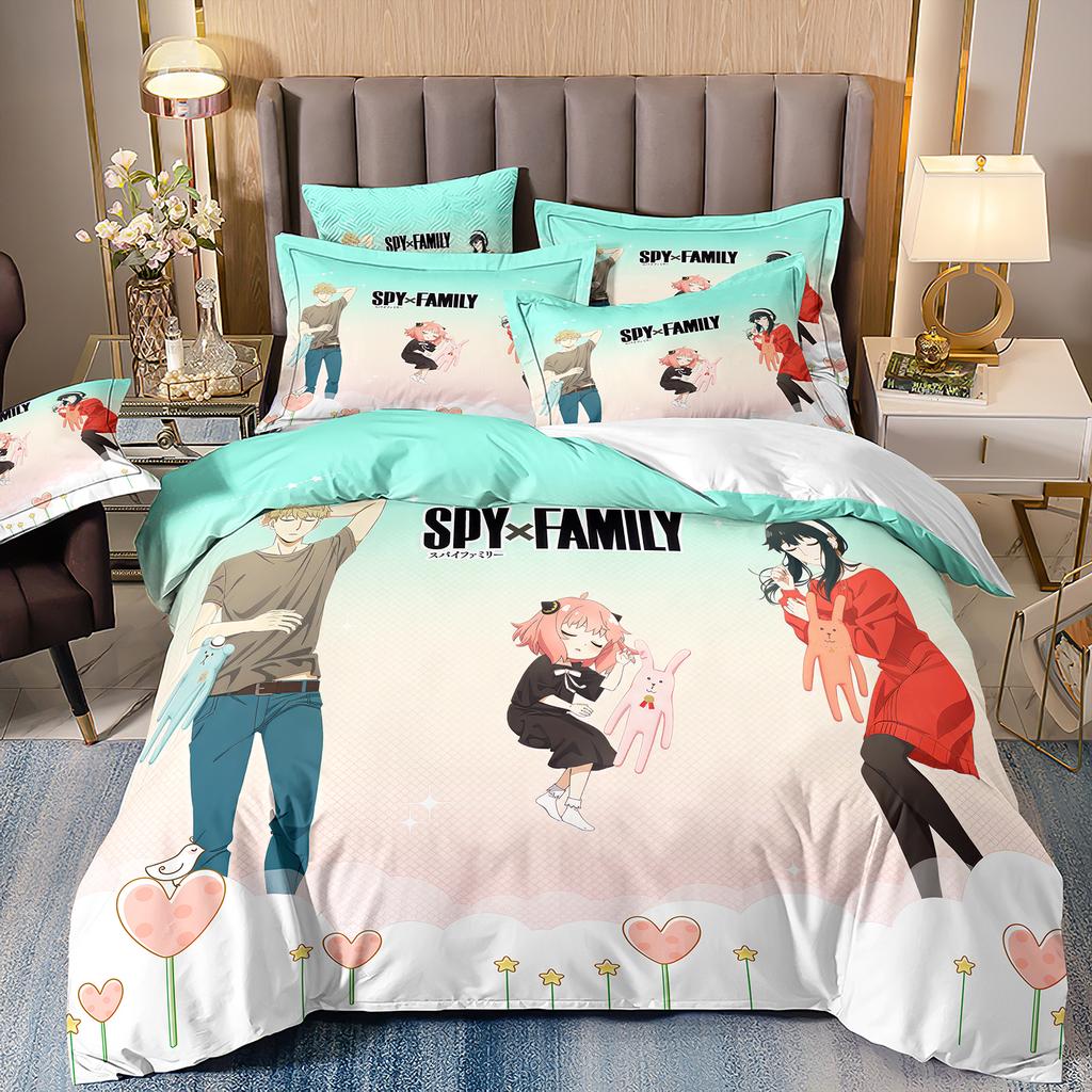 Spy X Family 3D-Druck Anime-Druck Bettwäscheset Bettbezug Kissenbezug Bettwäscheset Bettlaken Steppdeckenbezug Full Queen King Size