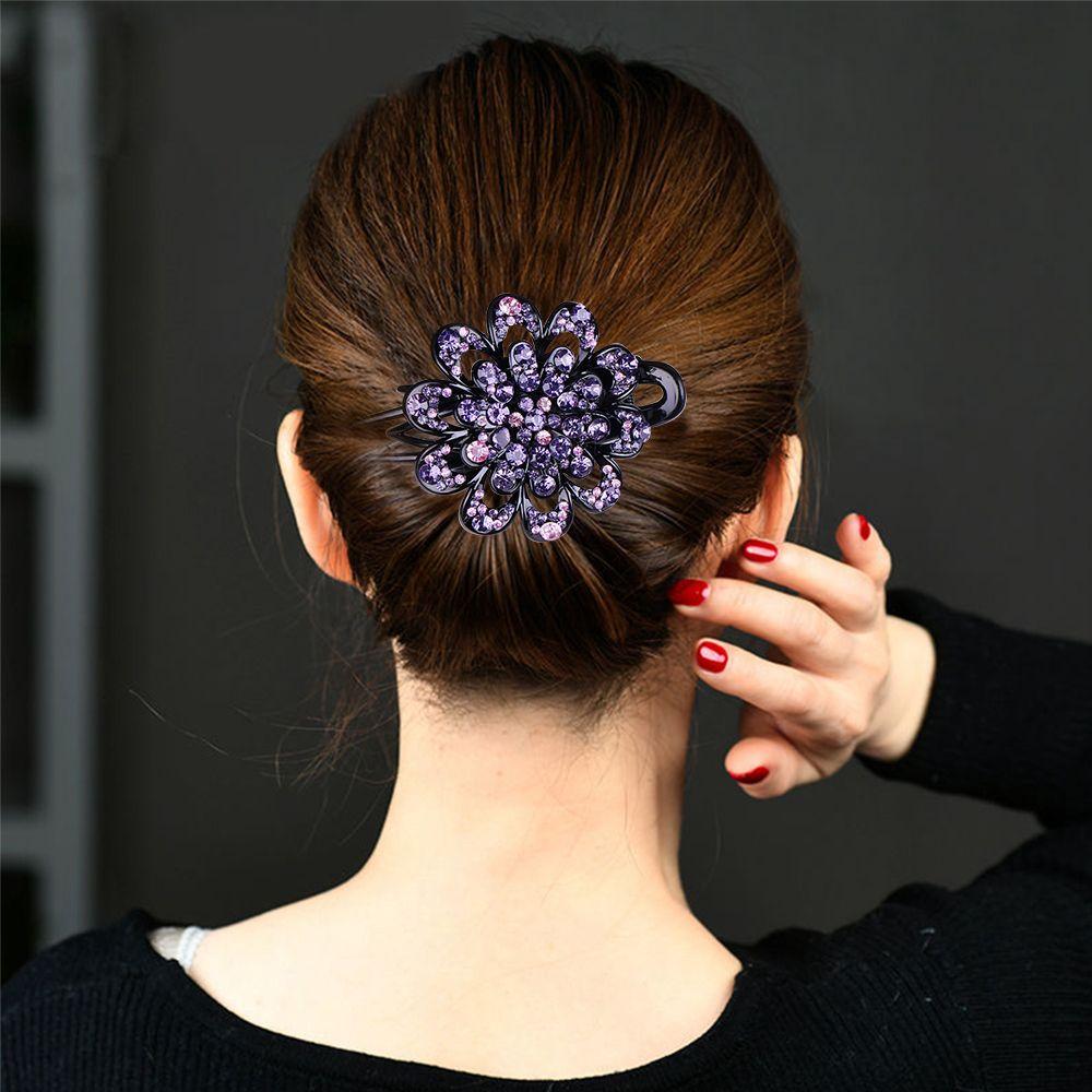 Accessories Durable Flexible Dovetail Duckbill Pins Hairpins Rhinestone Hair Clip Crystal Flower