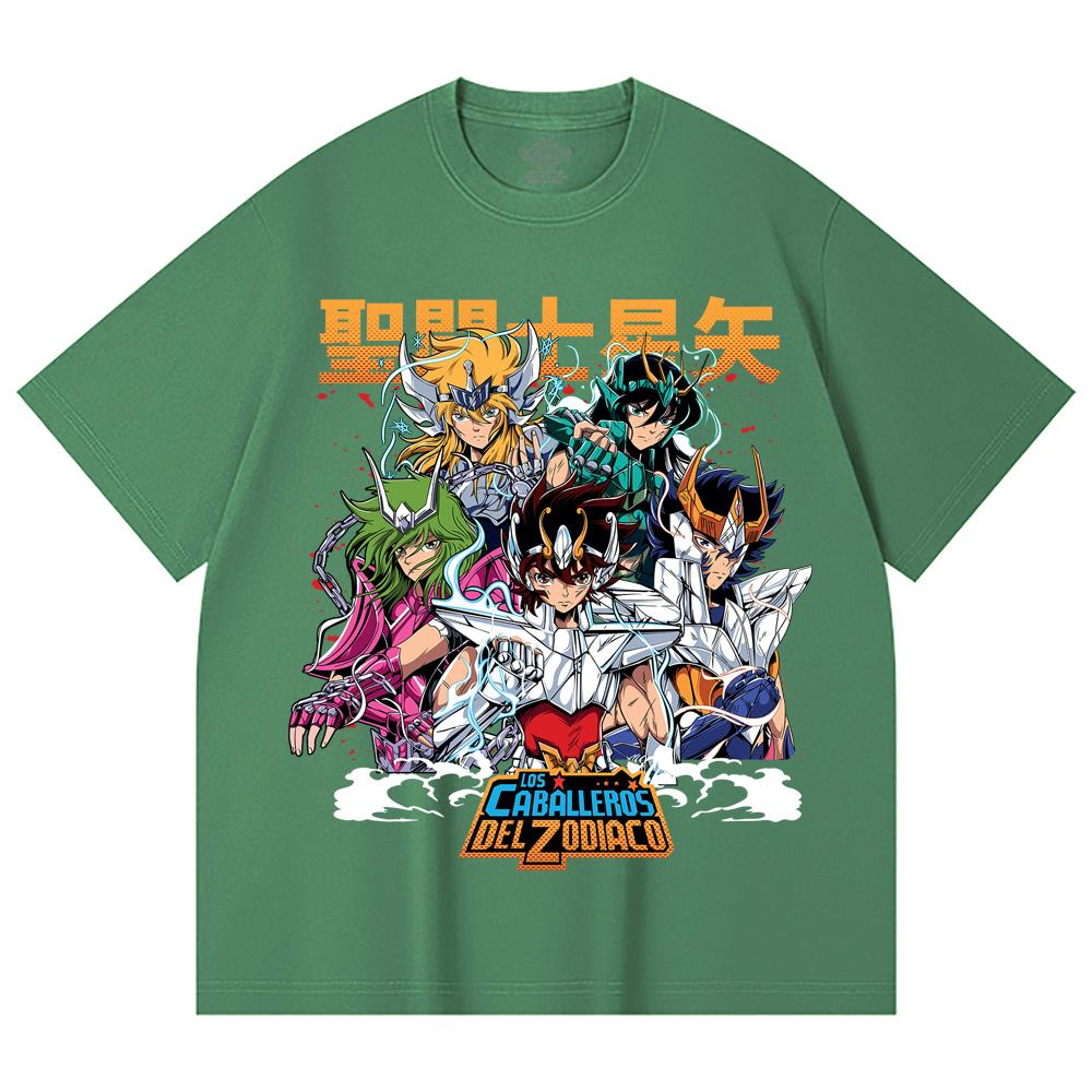 230 Gsm 100% Katoen Saint Seiya V1 Print Unisex Zwaar Katoen T-shirt