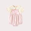 Baby Wrap Fart Clothes Summer Style Baby Girl Sweet Pink One-piece Ha-yi Doll Collar Baby Thin One-year-old Crawling Clothes