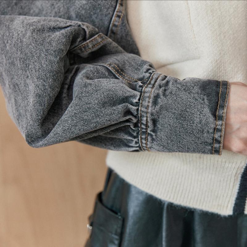 MAXZA Cardigan en maille bloc denim col V Zc10qj004on