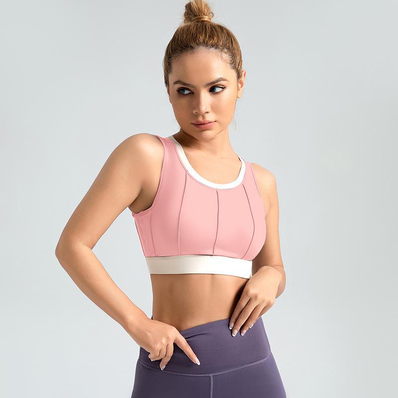 Color-Block Stripe High-Impact Yoga Sports Bra