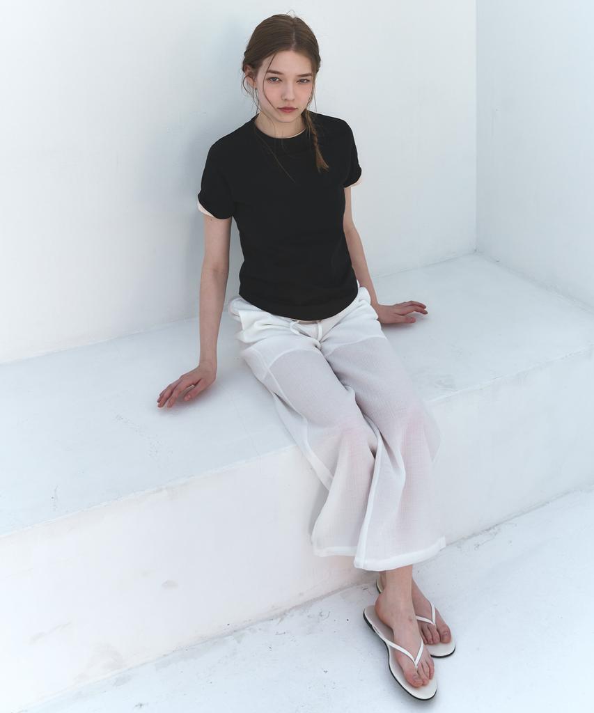 Deuloupisumeon Supima Silket Slim Short Sleeve T-Shirt [Cream]