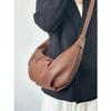 Korean Pleated Crossbody Dumpling Bag Female 2025 New Trendy Large-capacity Soft Leather Tote Bag Student Class Commute Bag