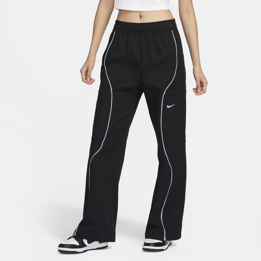 Nike Pantaloni țesuți cu talie înaltă pentru femei Black FN1950-010