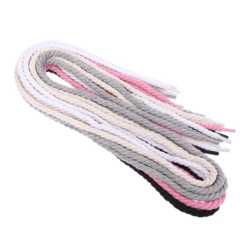 2 Perechi Șireturi Rotunde din Frânghie Groasă Poliester Bumbac Culoare Solidă 0,8cm 120cm Lungime Șireturi Groase