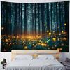 Forest Firefly Tapestry Dreamy Landscape Polyester Wall Hanging Fabric Aesthetic Home Decoration Living Room Background Poster