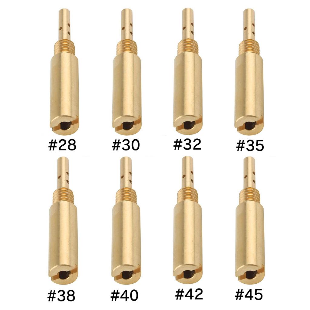 Leerlaufdüse Jetsetmoto Leerlaufdüsensatz Motorradausrüstung #28#30#32#35#38#40#42#45 (26mm x 4.5mm) für Keihin