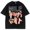 2026 MILF Man I Love Feet Funny Meme T-Shirts Men Women Humor Fashion T Shirts Soft Cotton O-Neck Casual T Shirt Streetwear