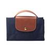 Longchamp Le Pliage 37 Zipper Snap Closure Recycled Canvas With Leather Trim Tote Bag Briefcase Small Men Tote Bags Navy-Blue 2182089P68
