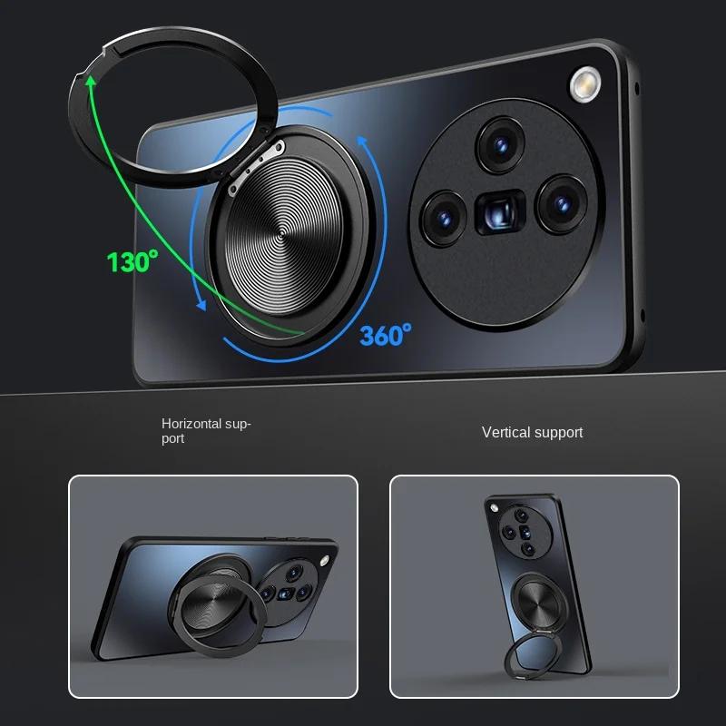 For Find X8 Pro X 8 Magnetic Matte Hard Cover for Oppo Find X8Pro X7 Ultra X6 X5 FindX8 Ring Stand Holder Protective Shockproof Back Case