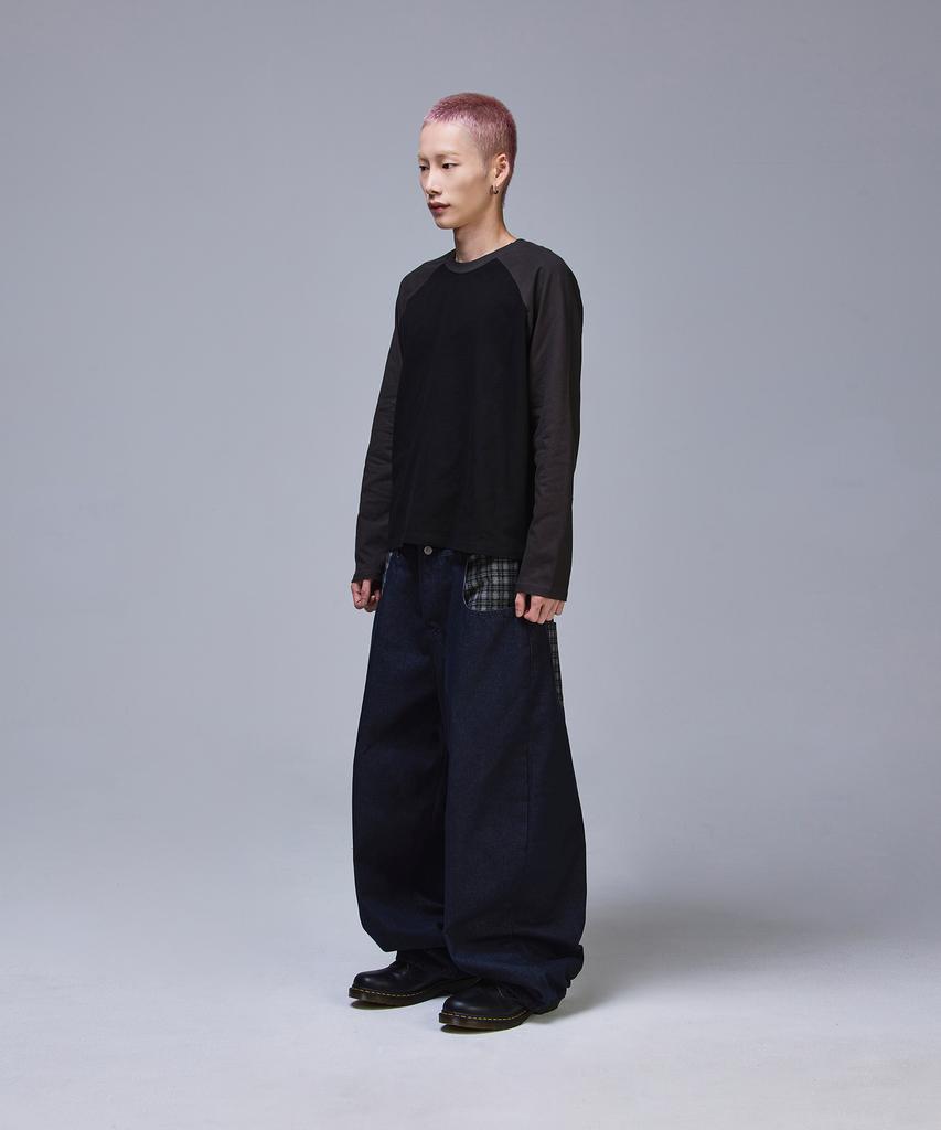 SCALLYWAG Point Check Non-Faded Denim Pants [Indigo]