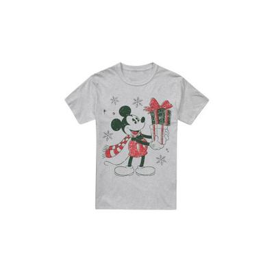 Mens Mickey Mouse Present Christmas T-Shirt