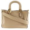 FF Tote Small Handbag 8BH367 2WAYShoulder Beige Calfskin Women Used
