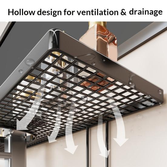 Faucet Holder U-Shaped Large No Drilling Waterproof Capacity Design Organizer Rust-Proof Drainage Rack
