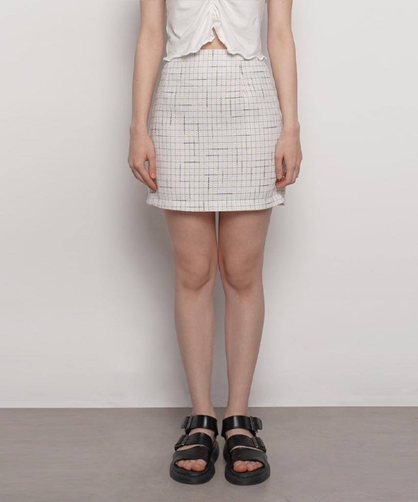 A Bon W27 De Tweed Mini Skirt Ivory