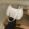 Solid Color PU Leather Shoulder Bag for Women Stylish Casual Hobo Underarm Handbag Fashion Accessory Hobos Underarm Bag