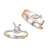 Mingjie Cute Rabbit Couple Rings: Adjustable Pair for Men & Women, Ideal for Birthdays, New Year & Christmas Gifts.