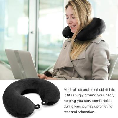2 Pcs Pillow Cover for U-shaped Pillow Zippered Neck Pillow Cover Replacement Cover with Snap Button for Travel Neck Support