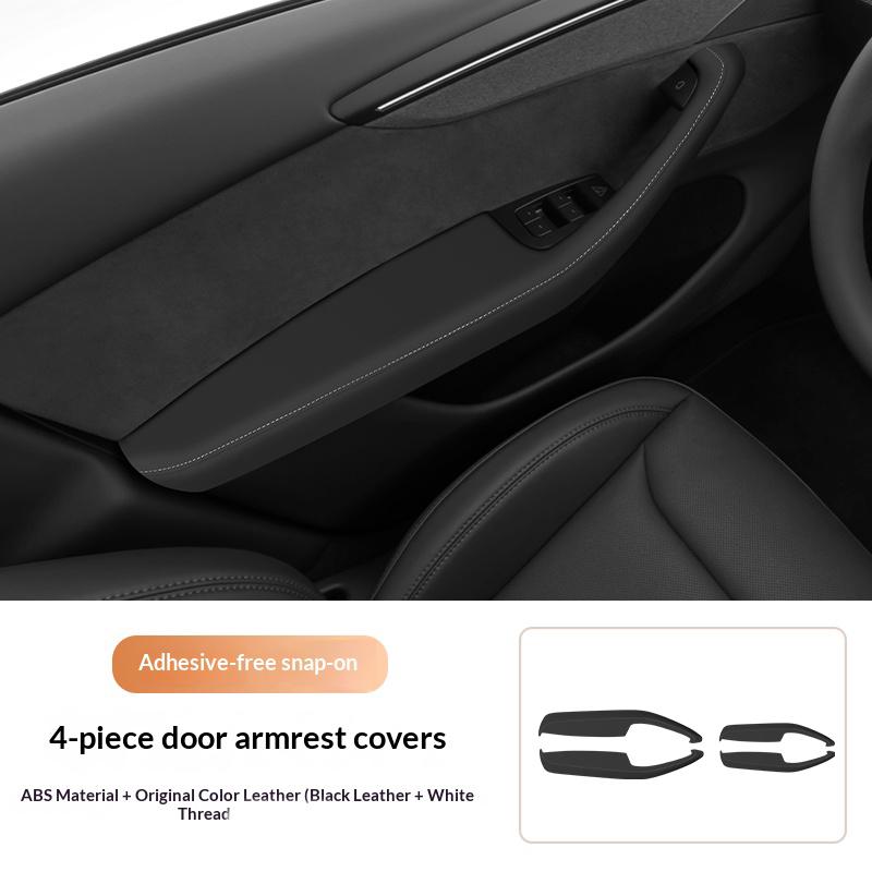 For TESLA Juniper Model Y Door Handle Protective Cover for Model 3 Highland 2025 2026 Leather Interior Modification Accessories