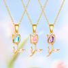 Exquisite Zirkon Tulpenblumen Anhänger Halskette für Damen Elegante Edelstahl Schlüsselbein Kette Mode Party Schmuck Dropship