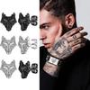 Wolf Head Men's Stud Earrings - European & American Style, Unique Animal Design, Fine Needle.