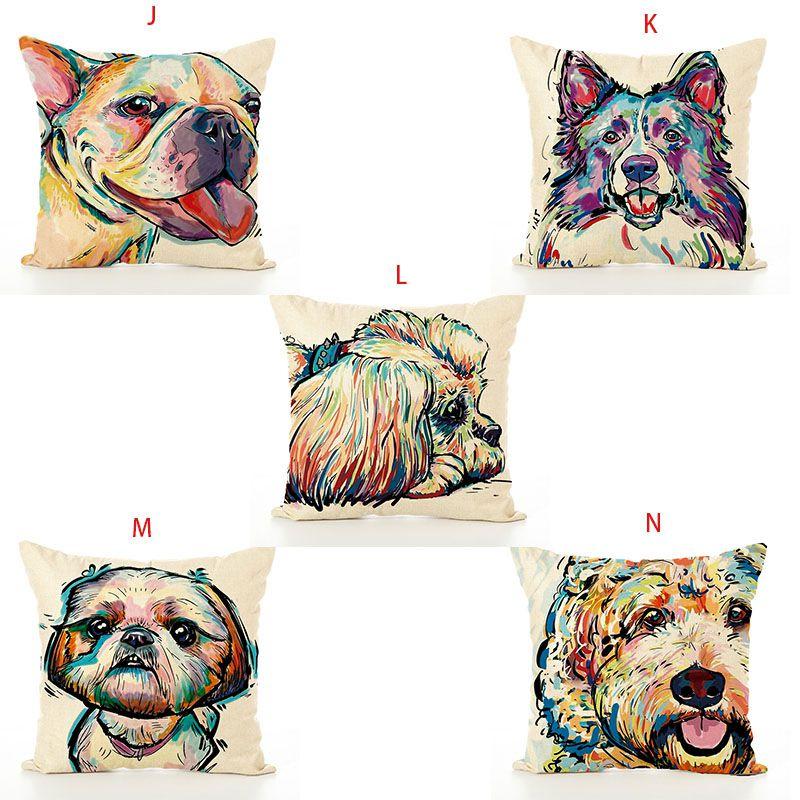Cute Pet Dog Pillow Case With Lovely Dog Pattern For Sofa And Home Decor