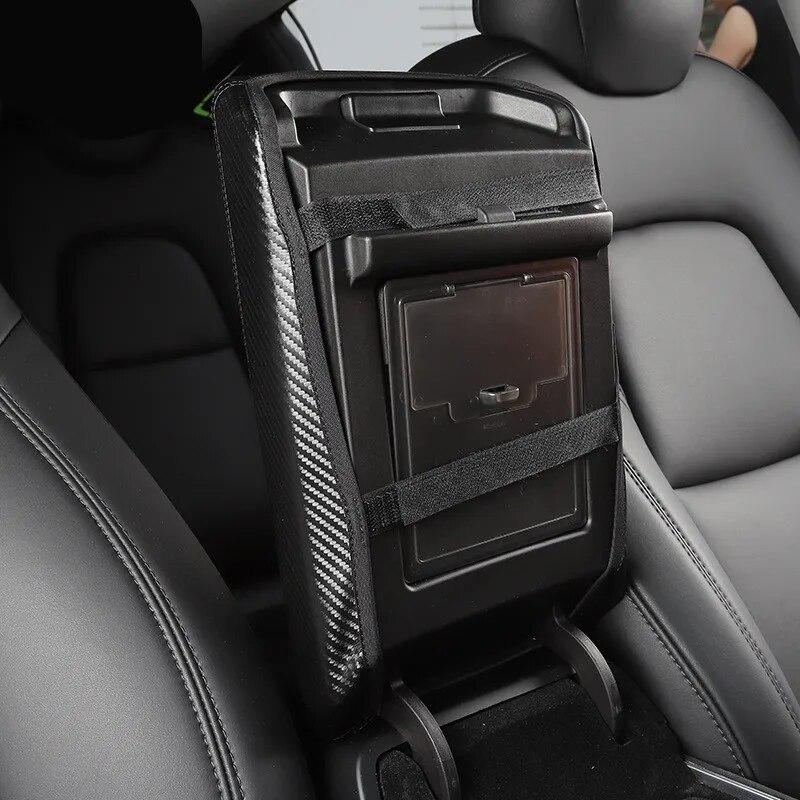 Für Tesla Model 3 Model Y Auto Armlehnenbox Schutzhülle Mittelkonsole Armlehnenabdeckung Leder Zubehör Dekoration Innenraum