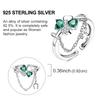 Original 925 Silver Ring Mushroom Cherry Feather Open Rings for Women Girls Jewelry Birthday Anniversary Engagement Gifts