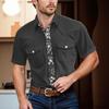 Men'S Fashionable Lapel And Shoulder Length Short Sleeved Casual Top