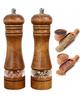 Molinillo de Pimienta de Madera Molinillo de Sal y Pimienta Molinillo de Pimienta Núcleo Cerámico Ajustable Ventana Visible Paquete de Cocina de 2 6.5"
