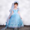 Elsa Princess Dress for Girls - Summer 2026 Short Sleeve Frozen Birthday Party Outfit