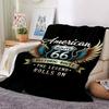 1pc American Route 66 Soft Flannel All Season Throw for Home, Office, Outdoor UseDurable Comfort Soft Warm Throw for Home