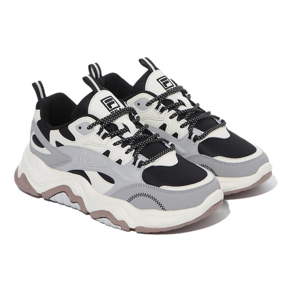 Fila Tiny Rumble V2 Confortabile pentru Purtare Zilnică Absorbție Șocuri Rezistente la Uzură Pantofi Casual cu Profil Jos Unisex Sneaker Negru Alb Gri 1JM02757F_021